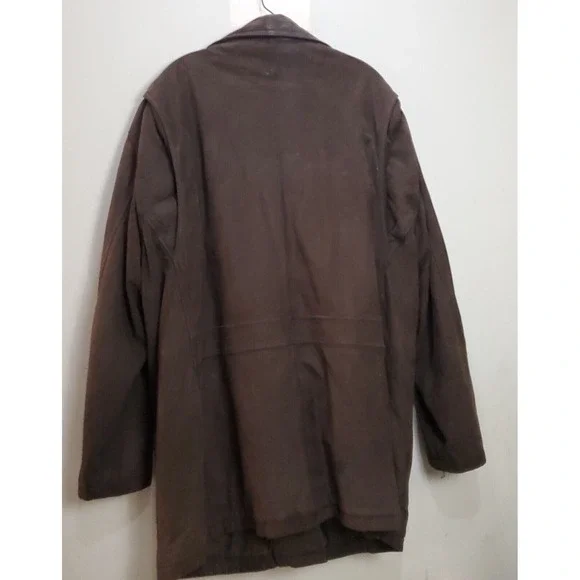 Timberland Weathergear Waterproof Leather Jacket Mens XL Coat Pockets Brown Y2K